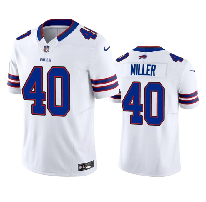 Buffalo Bills #40 Von Miller White 2023 F.U.S.E. Vapor Untouchable Limited Stitched Jersey